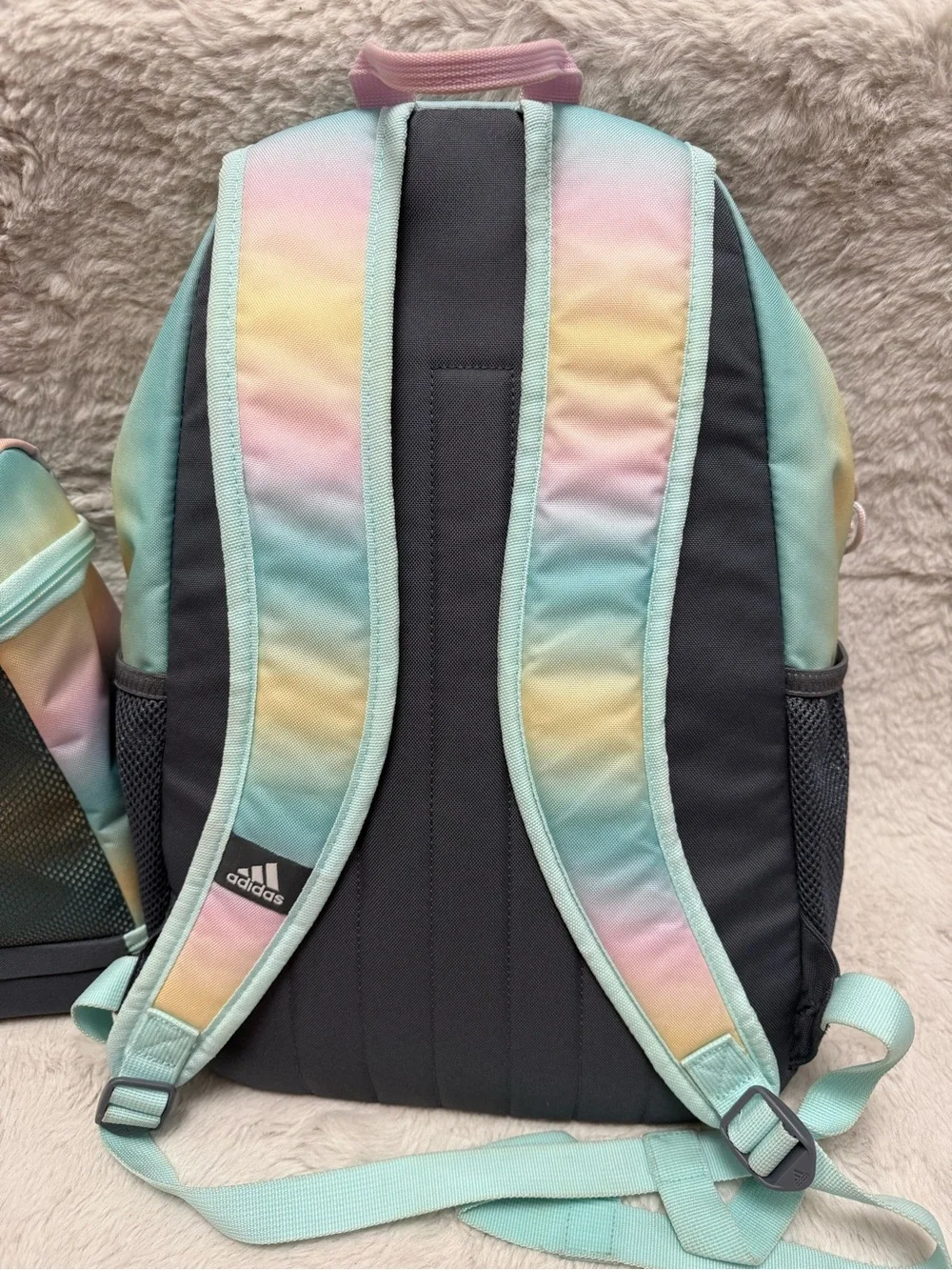 adidas Pastel Rainbow Gradient Backpack and Lunch bag set- Mint, Pink, Yellow - Picture 5 of 16